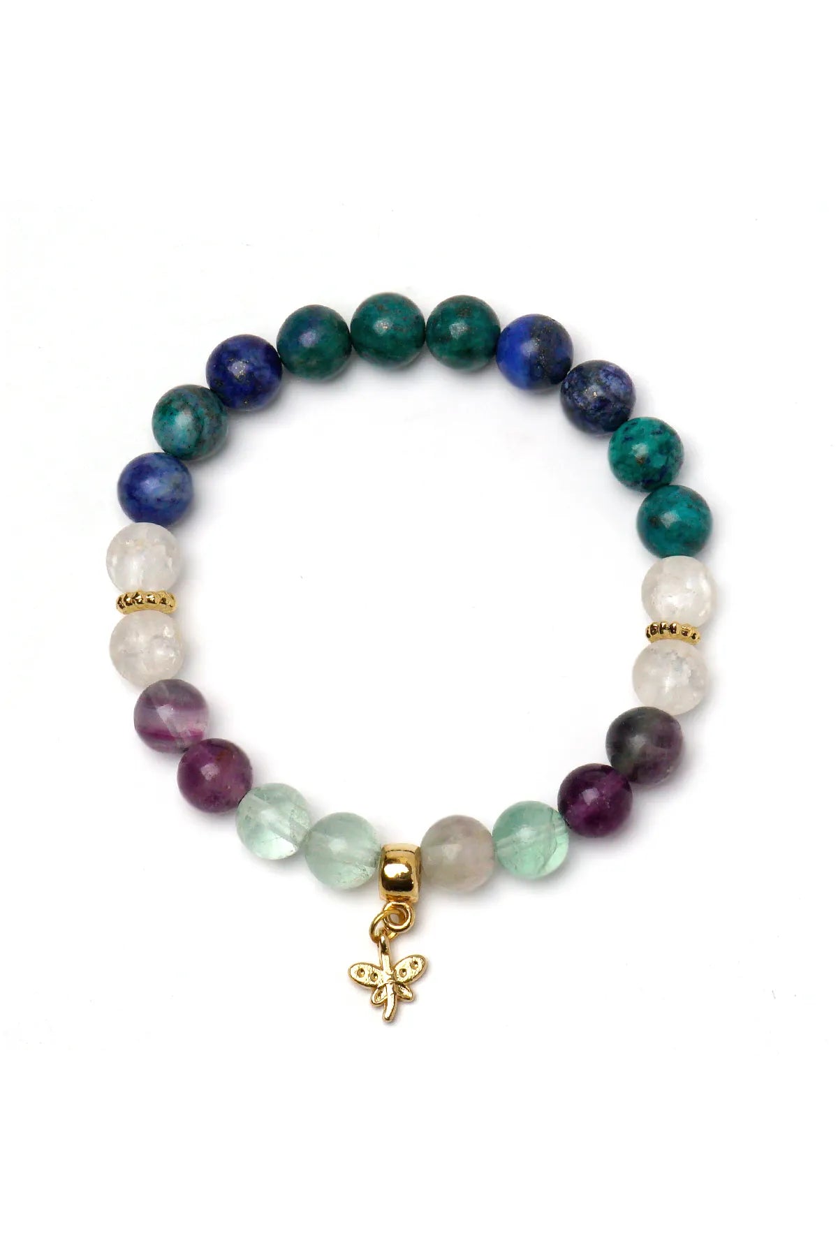 Alın Çakra – Azurit, Florit, Necef Taşlı Doğal Taş Bileklik
