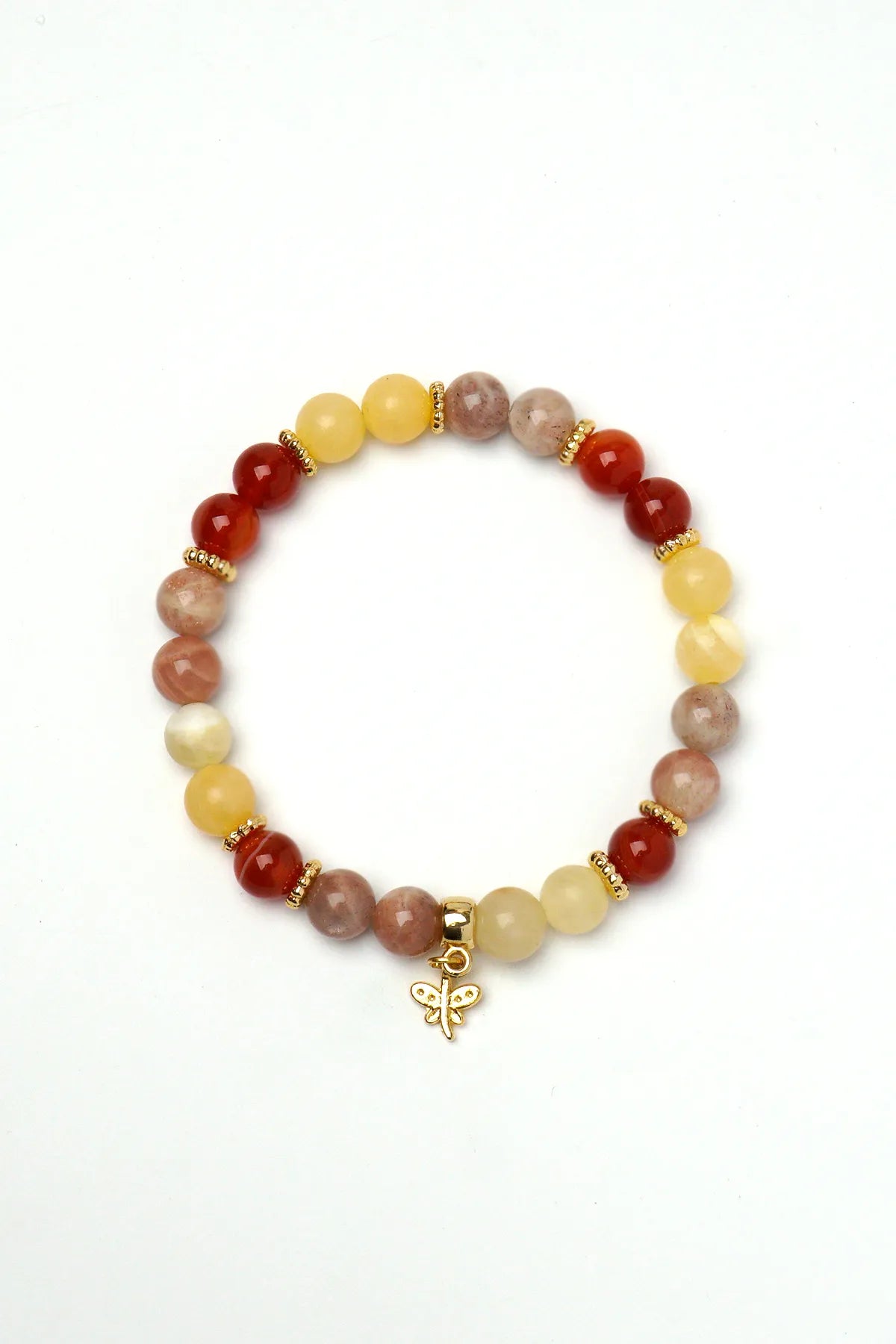 Sakral Çakra – Yemen Akik, Güneş Taşı, Kalsit Taşlı Doğal Taş Bileklik