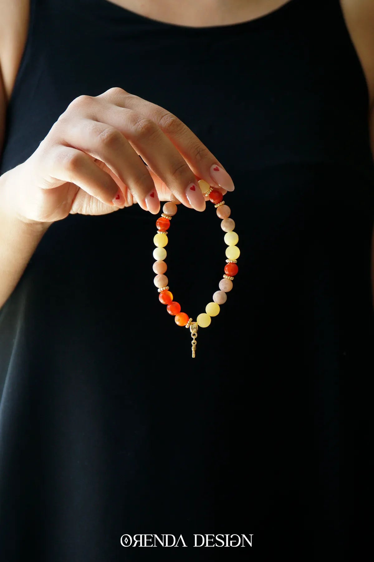 Sakral Çakra – Yemen Akik, Güneş Taşı, Kalsit Taşlı Doğal Taş Bileklik