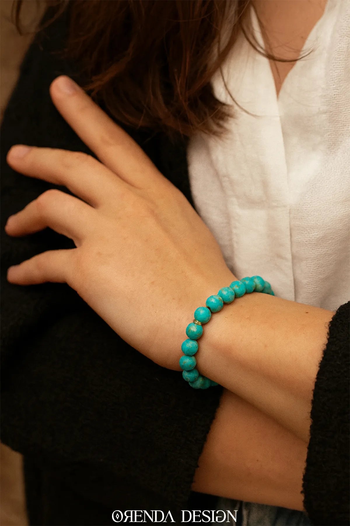 Turkuaz Doğal Taş Bileklik – Nazar ve Negatif Enerjiye Karşı Koruma, Stres Azaltma