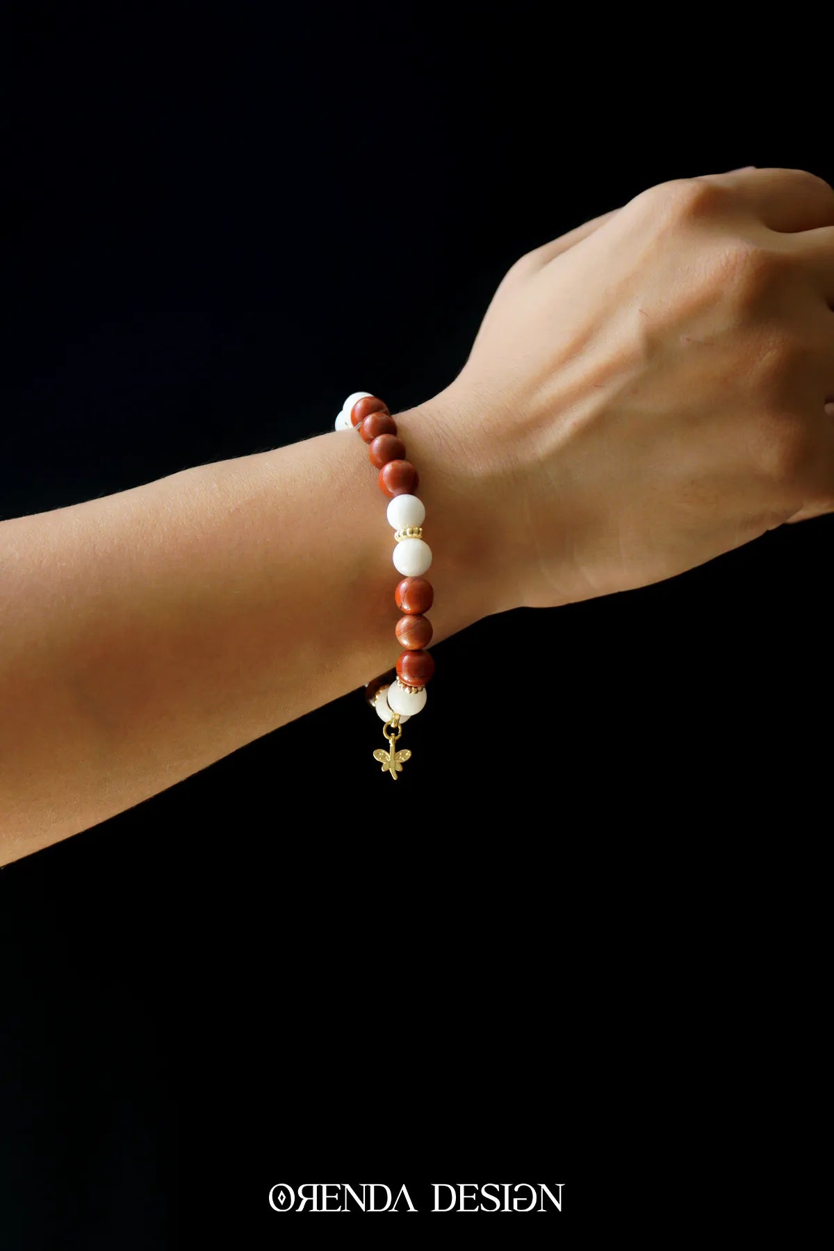 Kök Çakra – Karnelyan, Akik, Ay Taşı, Jasper Taşlı Doğal Taş Bileklik