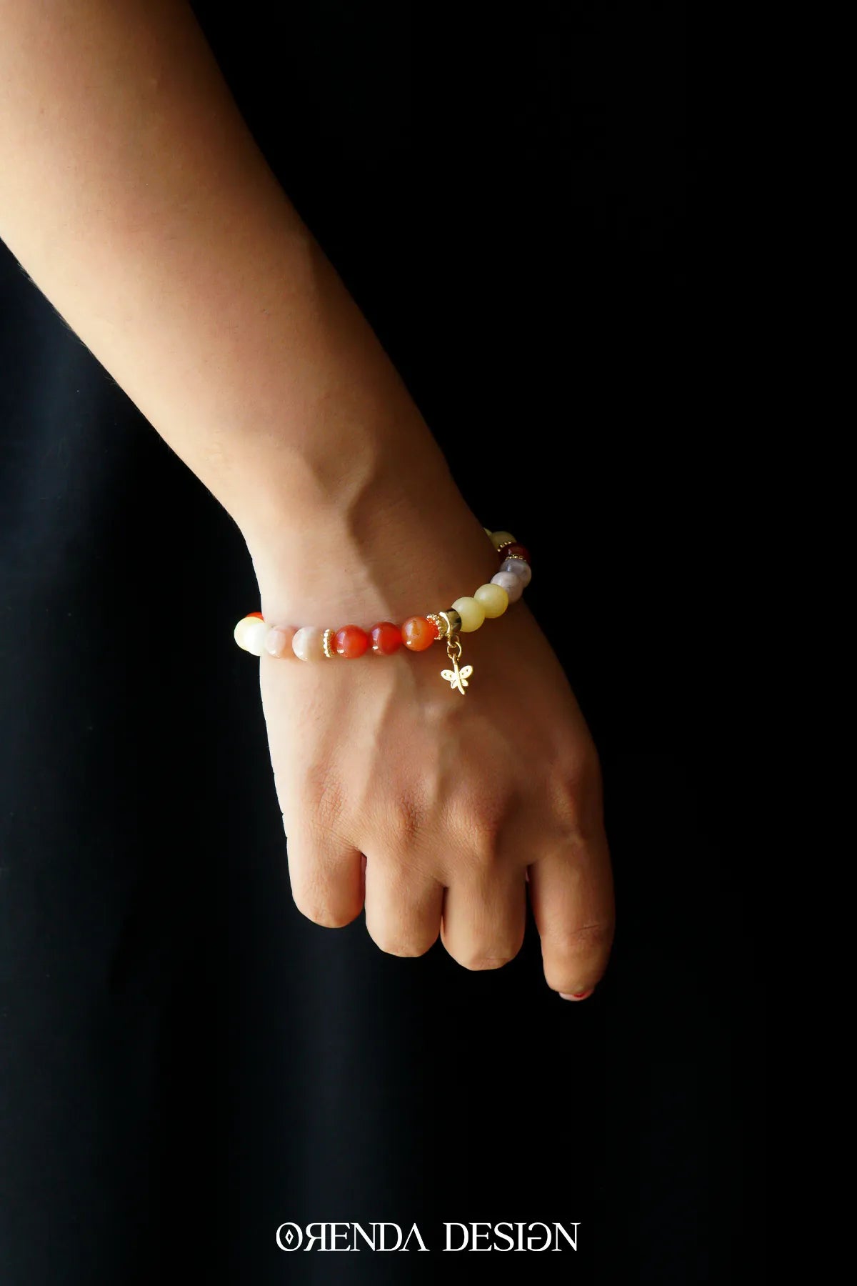 Sakral Çakra – Yemen Akik, Güneş Taşı, Kalsit Taşlı Doğal Taş Bileklik