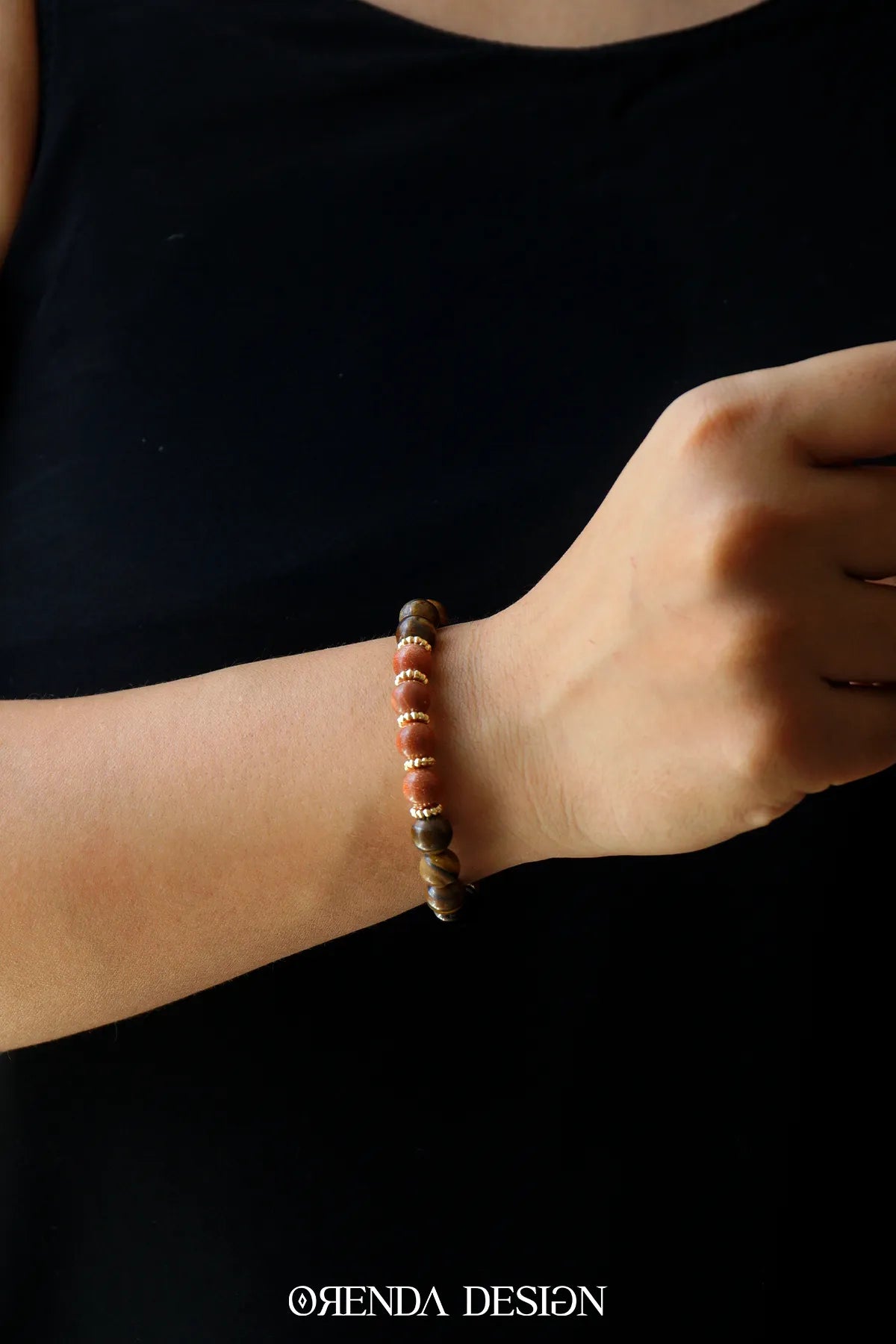 Solar Plexus Çakra – Kaplan Gözü, Obsidyen, Yıldız Taşı Taşlı Doğal Taş Bileklik