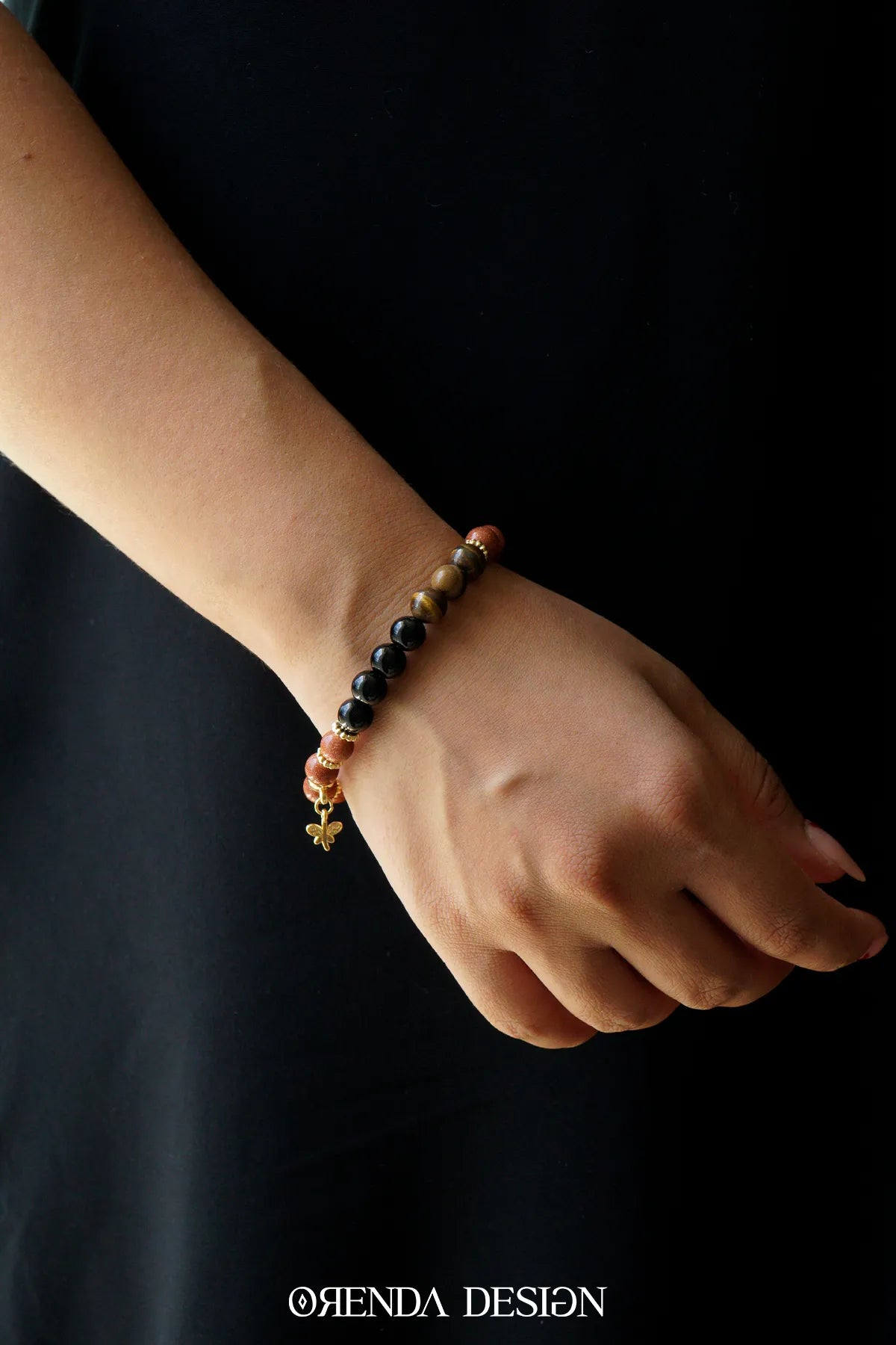 Solar Plexus Çakra – Kaplan Gözü, Obsidyen, Yıldız Taşı Taşlı Doğal Taş Bileklik