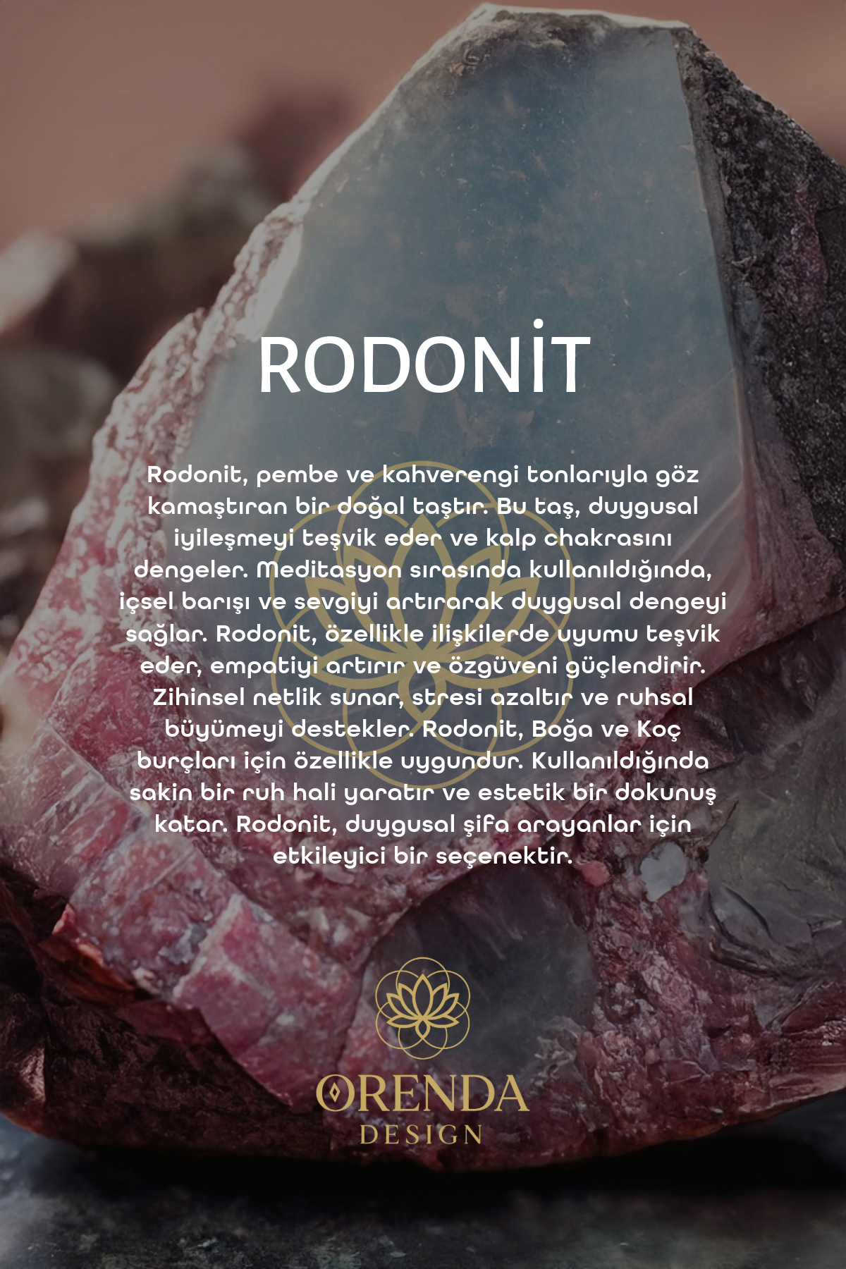 Rhodonite Natural Stone Bracelet (Emotional Balance and Balanced Relationships)