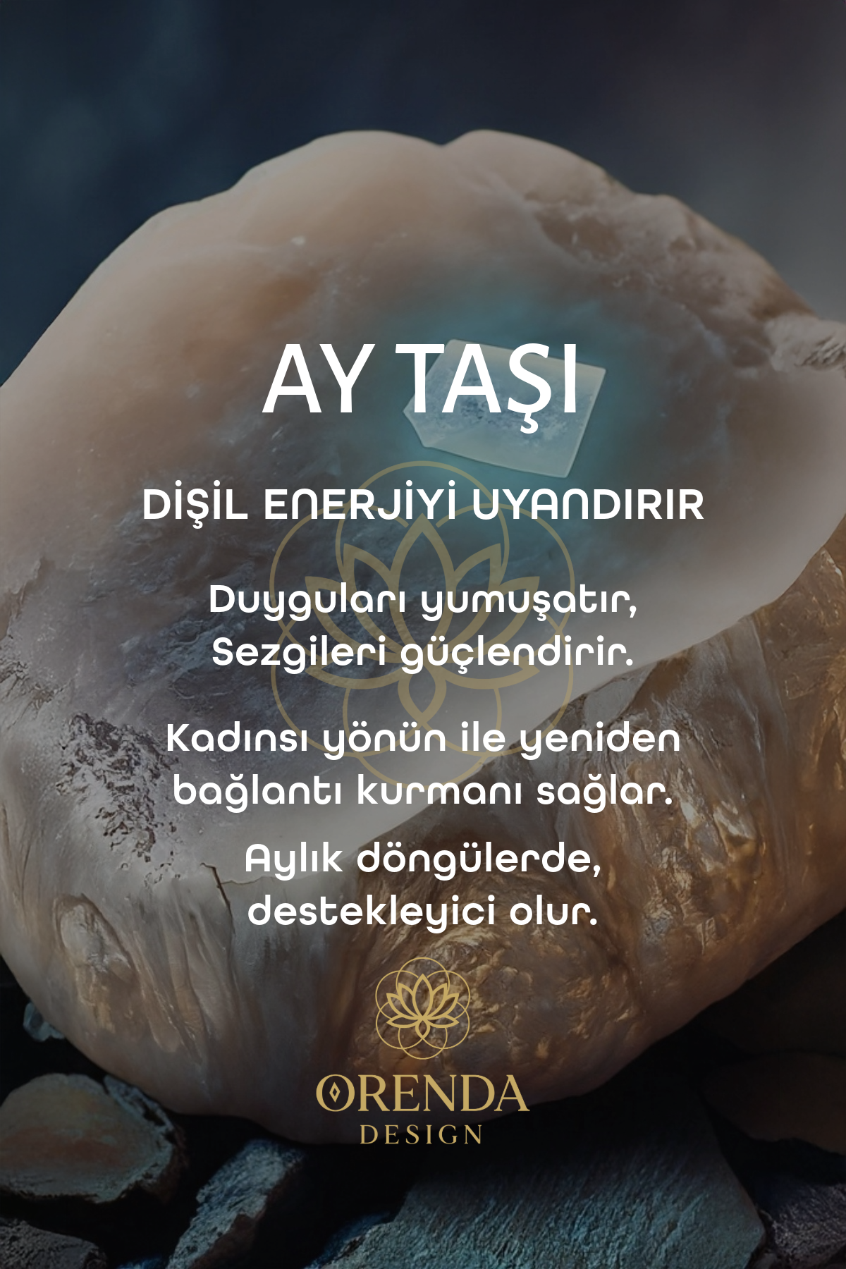 Ay Taşı Doğal Taş Bileklik (Dişil Enerji)
