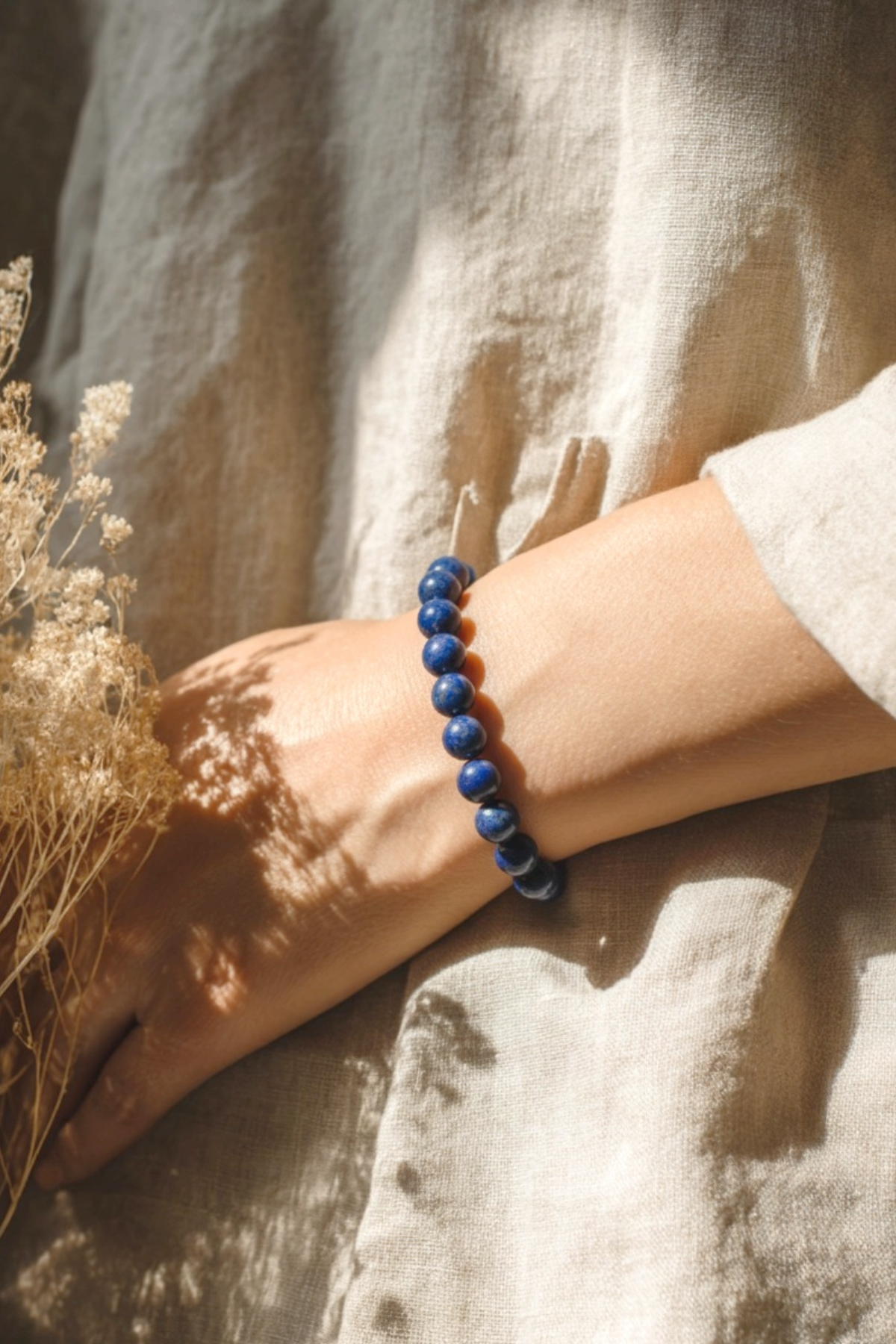 Lapis Lazuli Doğal Taş Bileklik (BİLGELİK VE İLETİŞİM)