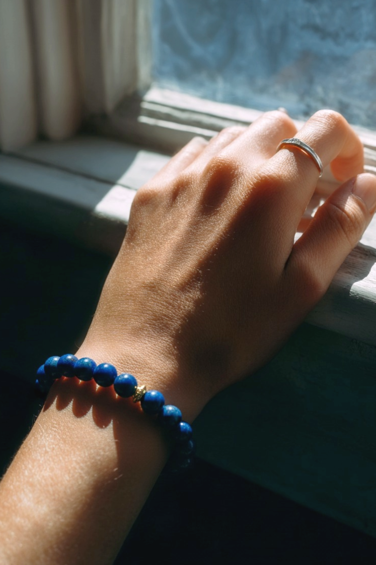 Lapis Lazuli Doğal Taş Bileklik (BİLGELİK VE İLETİŞİM)