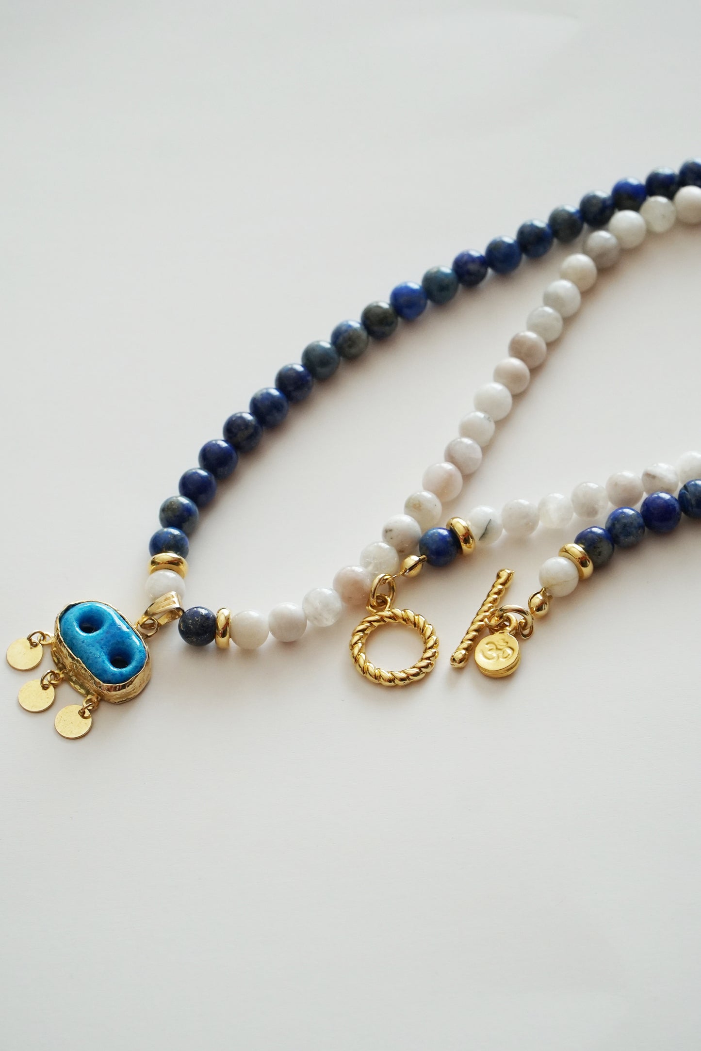 NAZAR KOLYE - Süryani Gözü – Lapis Lazuli – Ay Taşı Doğal Taş Kolye