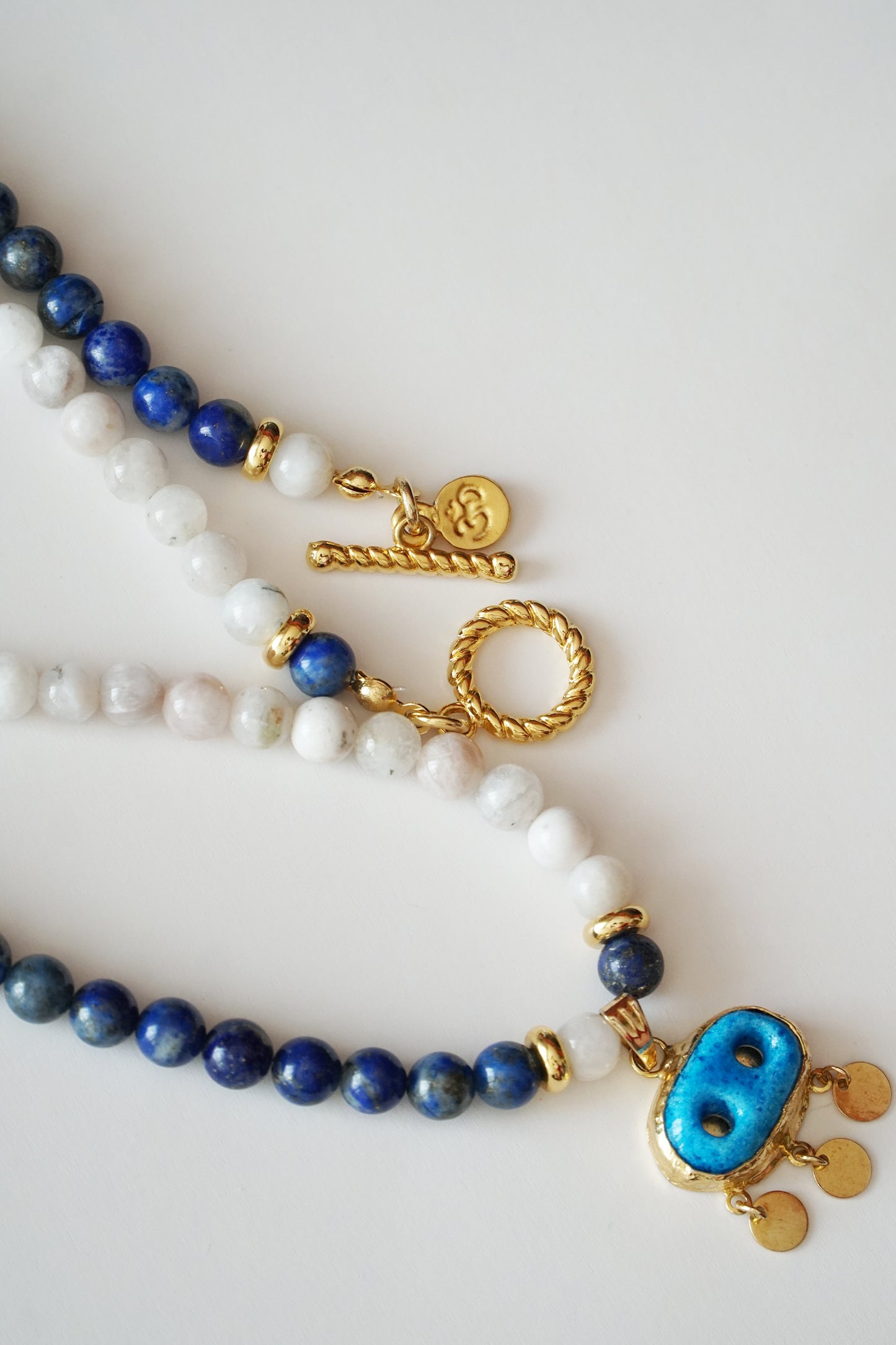 NAZAR KOLYE - Süryani Gözü – Lapis Lazuli – Ay Taşı Doğal Taş Kolye