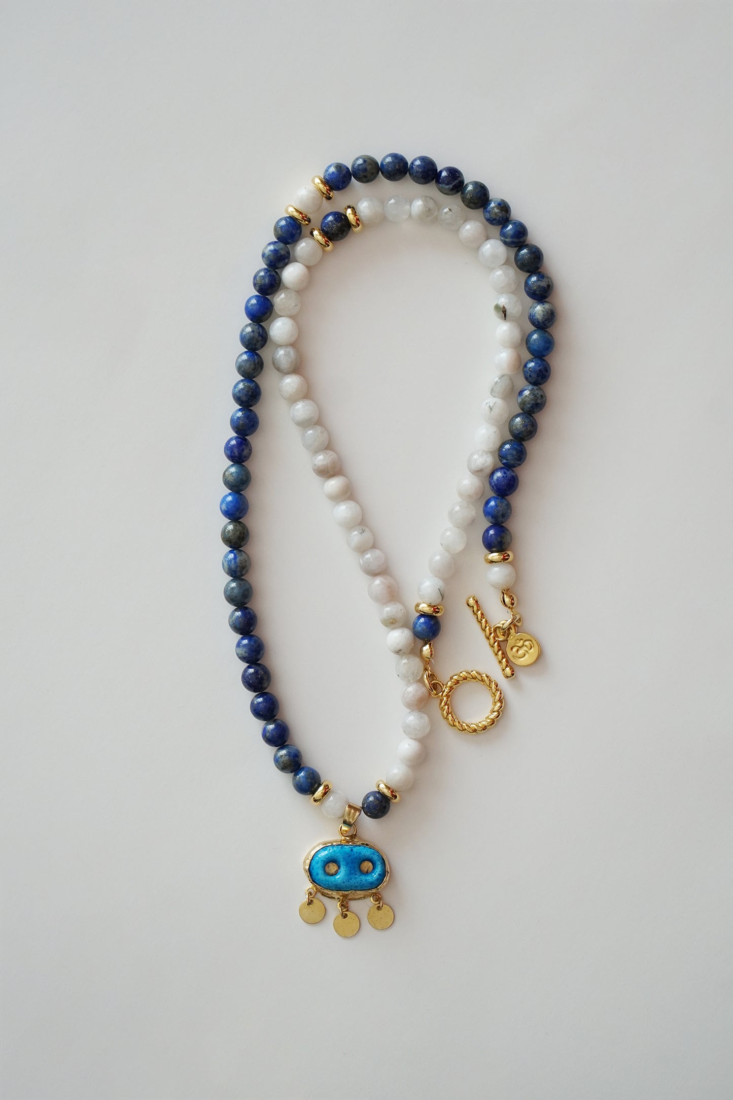 NAZAR KOLYE - Süryani Gözü – Lapis Lazuli – Ay Taşı Doğal Taş Kolye