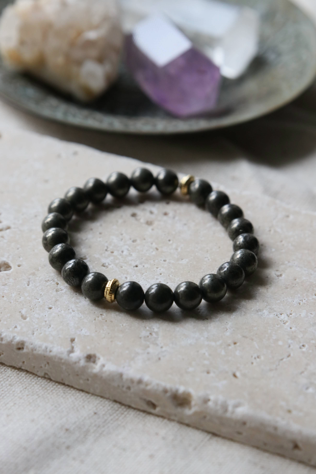Pyrite Natural Stone Bracelet (Power and Energy)