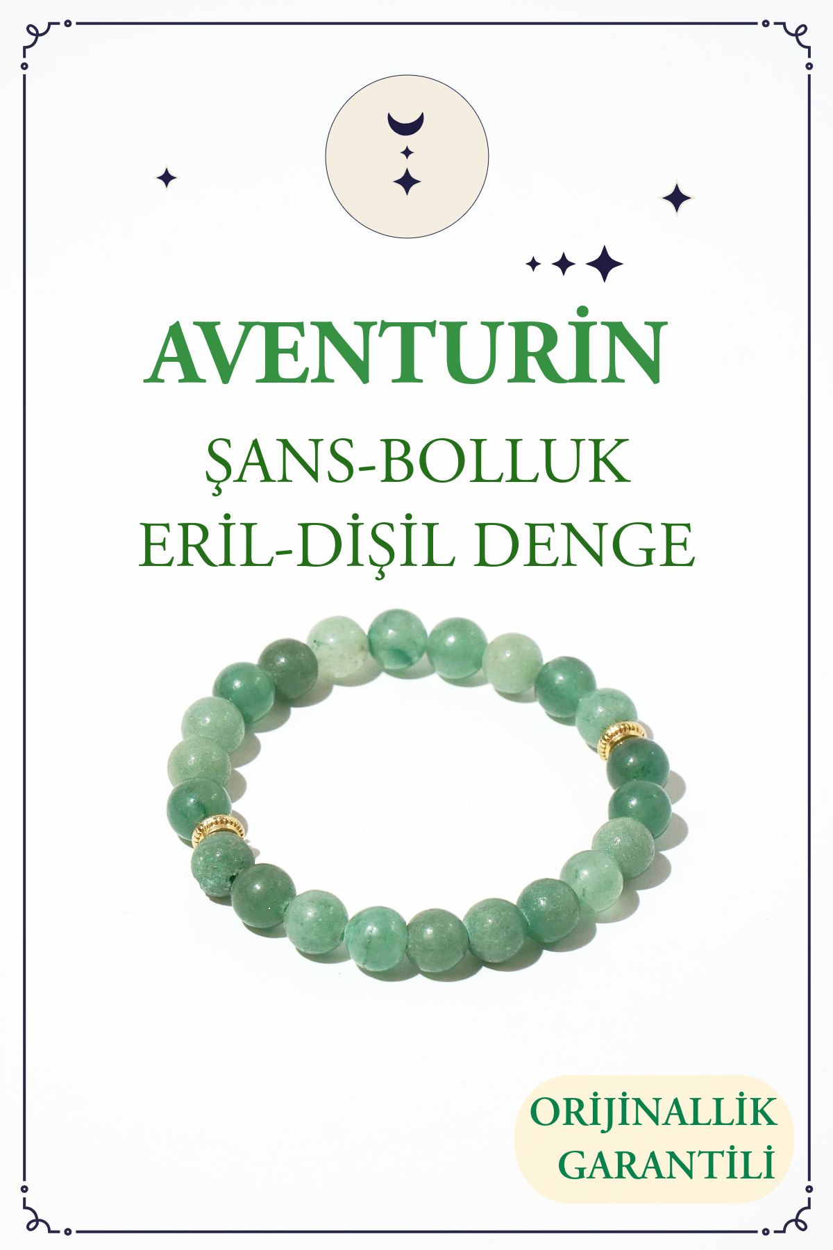 Aventurine Natural Stone Bracelet (Stone That Brings Luck and Abundance)