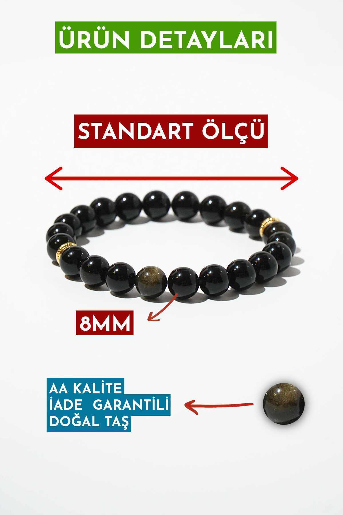 Obsidian Natural Stone Bracelet (Repel Negative Energy)