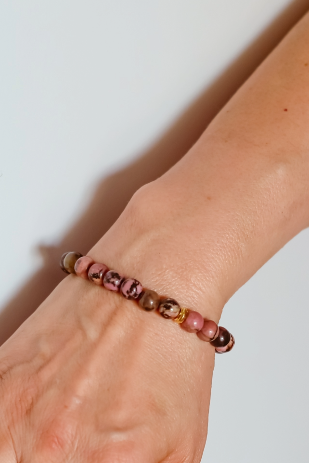 Rhodonite Natural Stone Bracelet (Emotional Balance and Balanced Relationships)