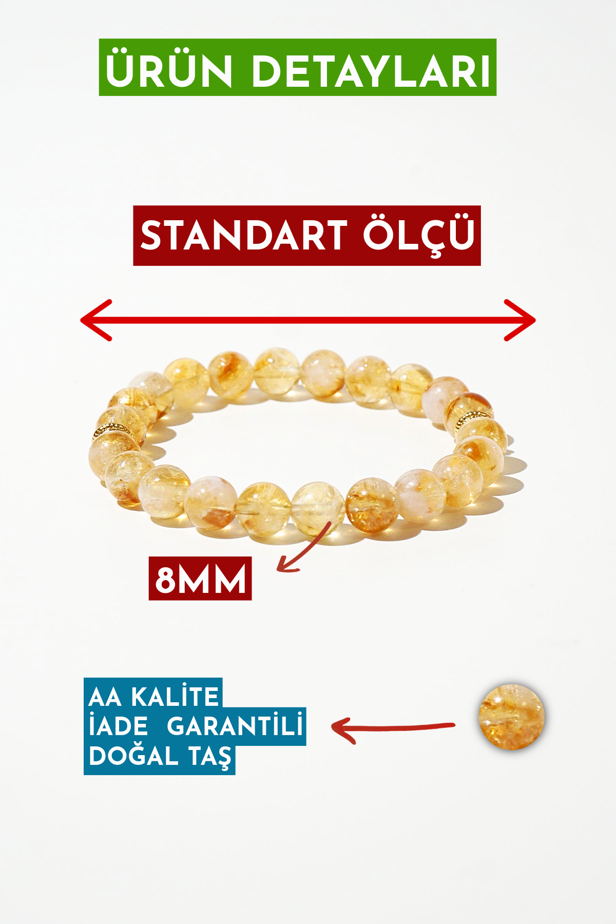 Citrine Natural Stone Bracelet (Positive Energy Storage)