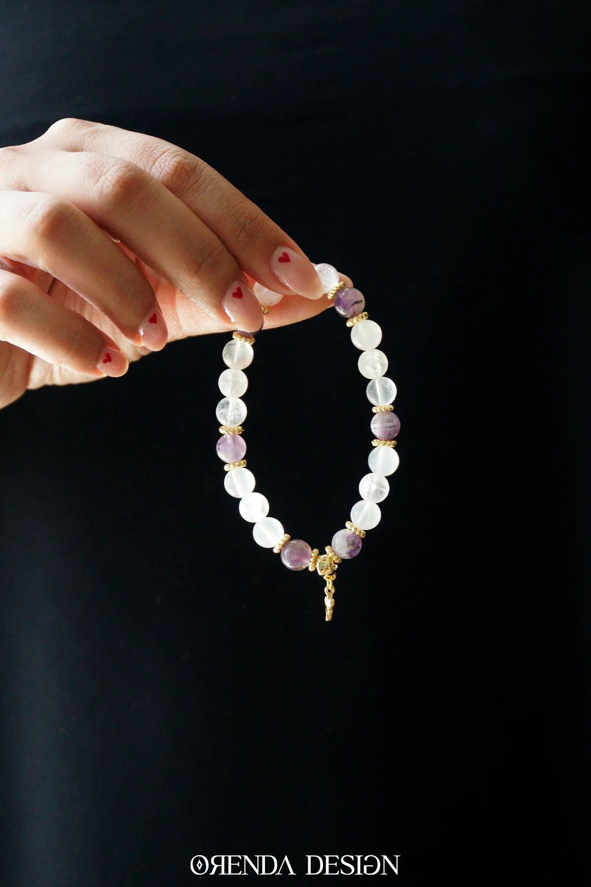 Taç Çakra – Selenit, Kristal Kuvars, Ametist, Necef Taşlı Doğal Taş Bileklik