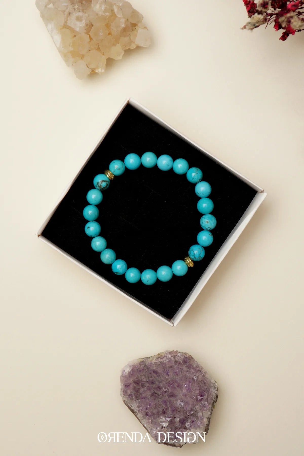 Turkuaz Doğal Taş Bileklik – Nazar ve Negatif Enerjiye Karşı Koruma, Stres Azaltma