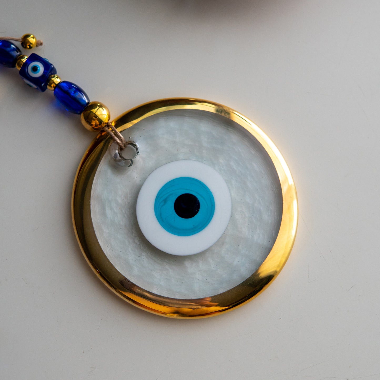 Transparent Classic Gold Foil Evil Eye Bead - Protection and Good Luck