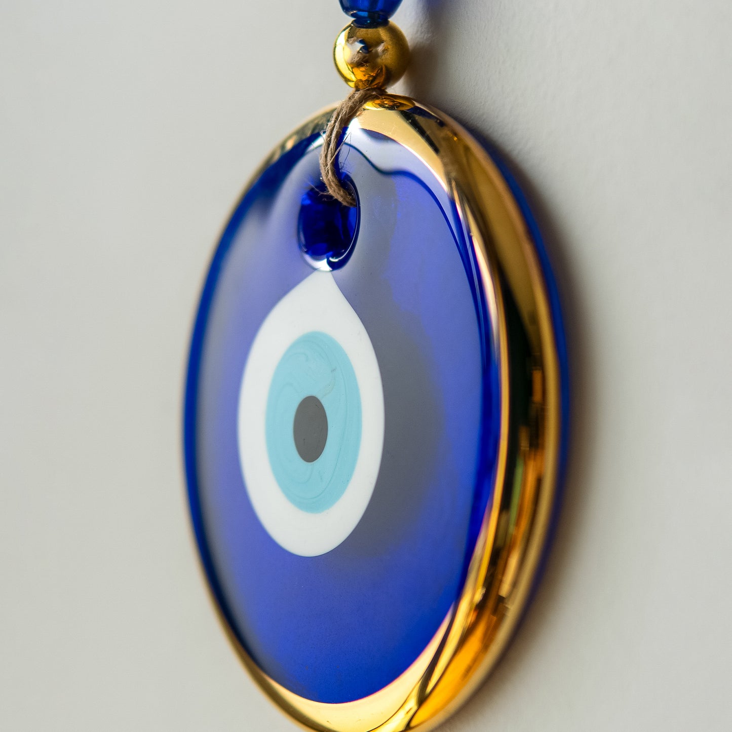 Classic Blue Gold Foil Evil Eye Bead - Protection and Good Luck