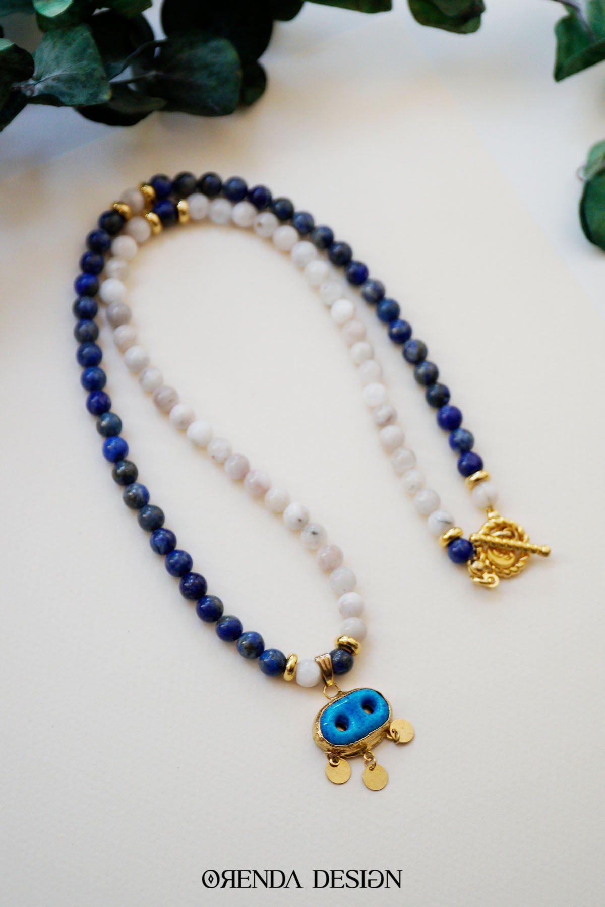 NAZAR KOLYE - Süryani Gözü – Lapis Lazuli – Ay Taşı Doğal Taş Kolye