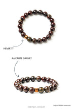 GARNET Erkek Bileklik | Tutku, Güç & Yaşam Enerjisi | Doğal Taş | Hematit Aparatlı