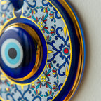 Geometrik Desenli Gold Nazar Boncuğu