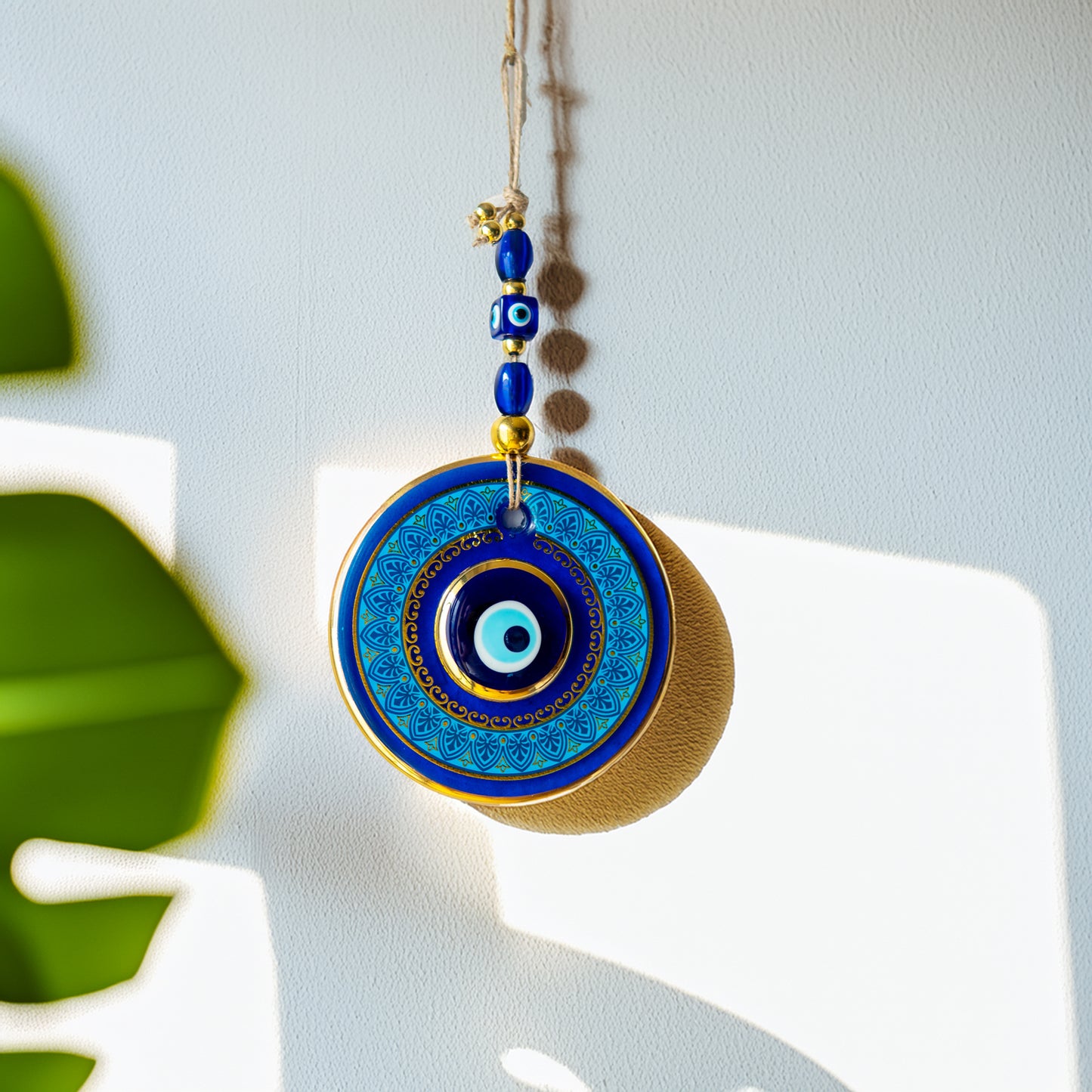 Geometric Patterned Gold Evil Eye Bead 3