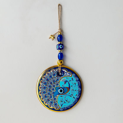 Peacock Gold Evil Eye Bead