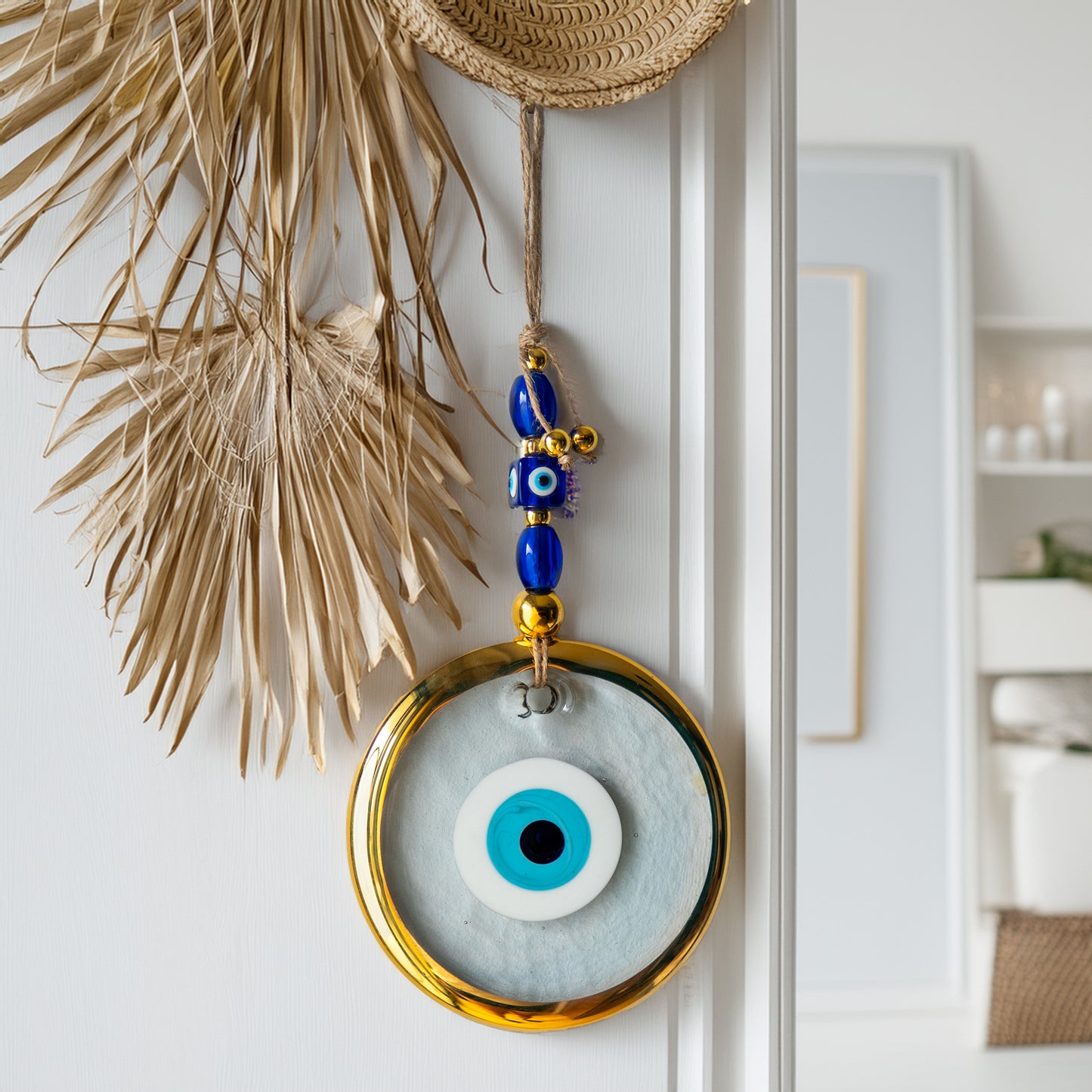 Transparent Classic Gold Foil Evil Eye Bead - Protection and Good Luck