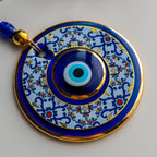 Geometrik Desenli Gold Nazar Boncuğu