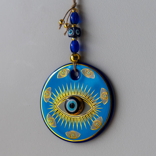 Gold Evil Eye Bead with Eye Pattern