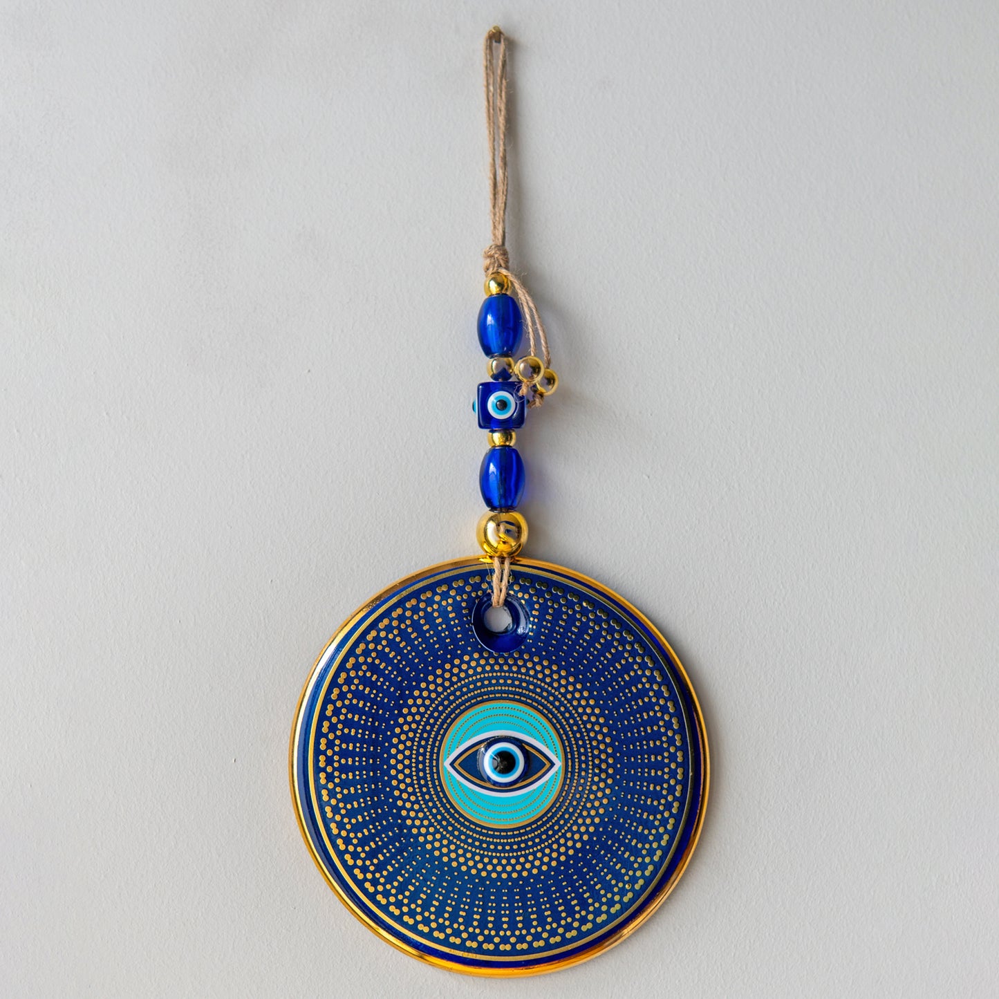 Ethnic Patterned Gold Evil Eye Bead 2