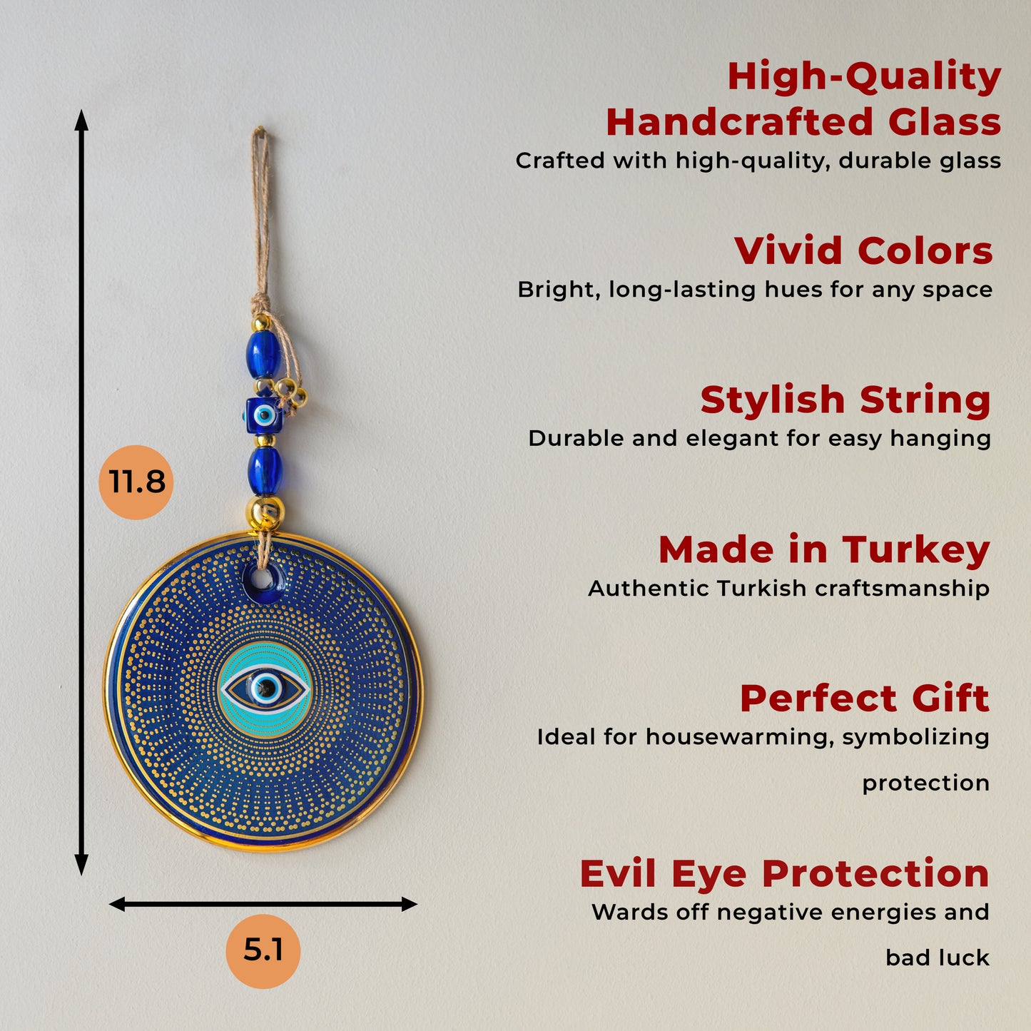 Ethnic Patterned Gold Evil Eye Bead 2