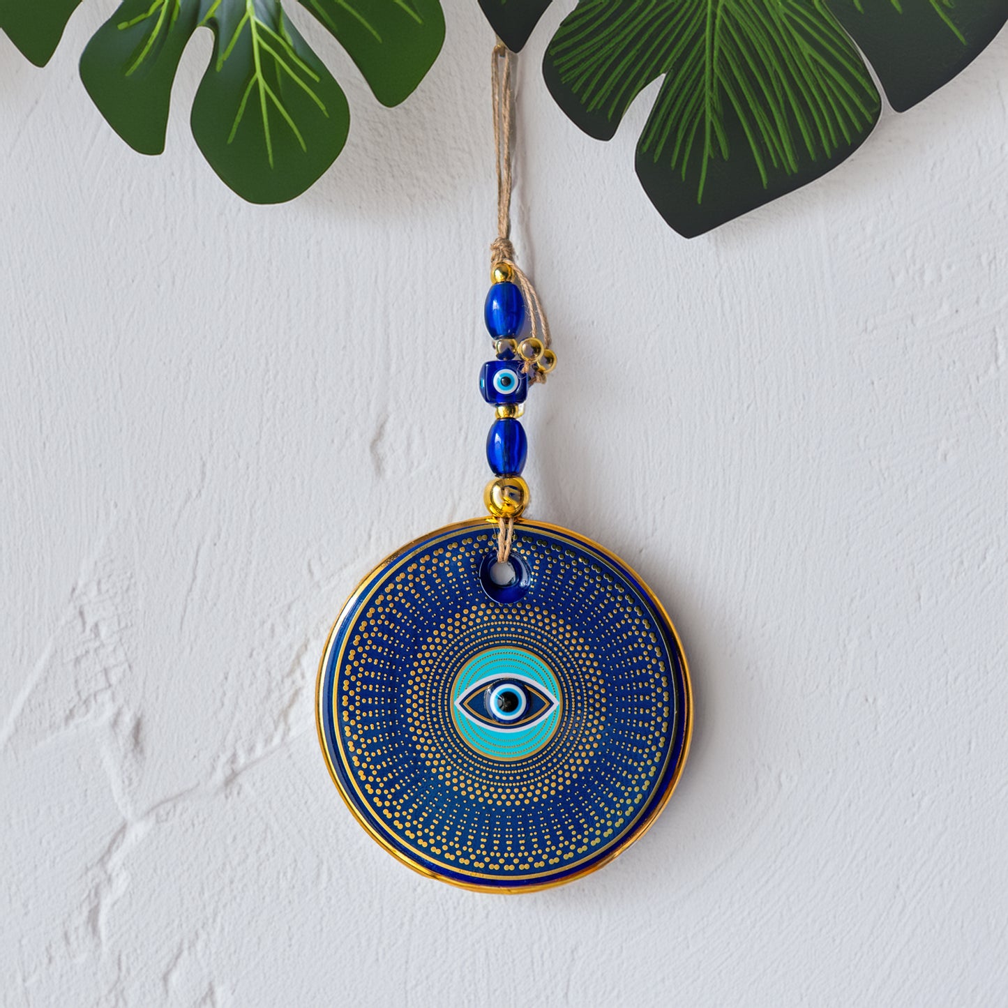 Ethnic Patterned Gold Evil Eye Bead 2