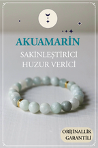 Akuamarin Doğal Taş Bileklik (Sakinleştirir, Huzur Verir)