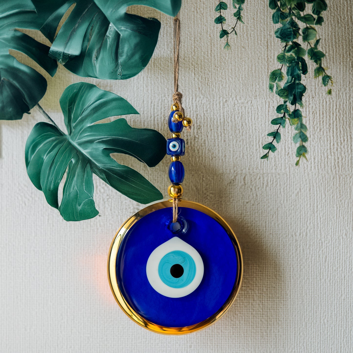 Classic Blue Gold Foil Evil Eye Bead - Protection and Good Luck