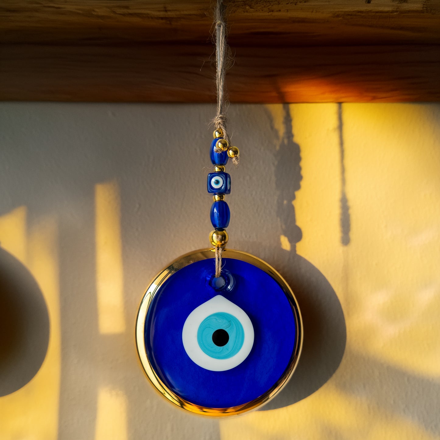 Classic Blue Gold Foil Evil Eye Bead - Protection and Good Luck