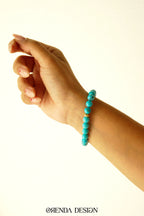 Turkuaz Doğal Taş Bileklik – Nazar ve Negatif Enerjiye Karşı Koruma, Stres Azaltma