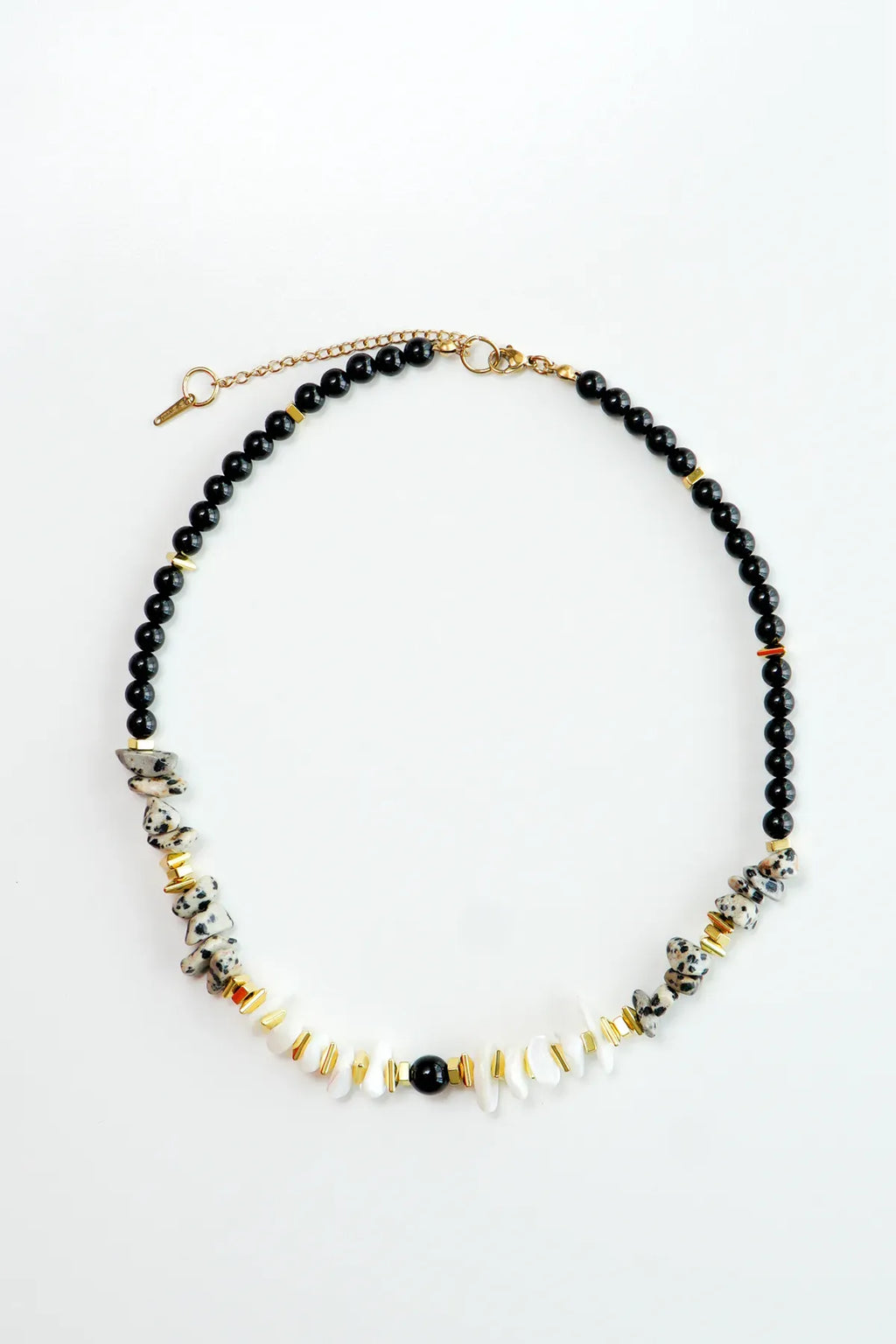 Jasper Obsidyen Sedef Doğal Taş Kolye (Topraklanma ve Koruma )