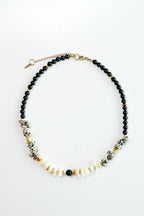 Jasper Obsidyen Sedef Doğal Taş Kolye (Topraklanma ve Koruma )