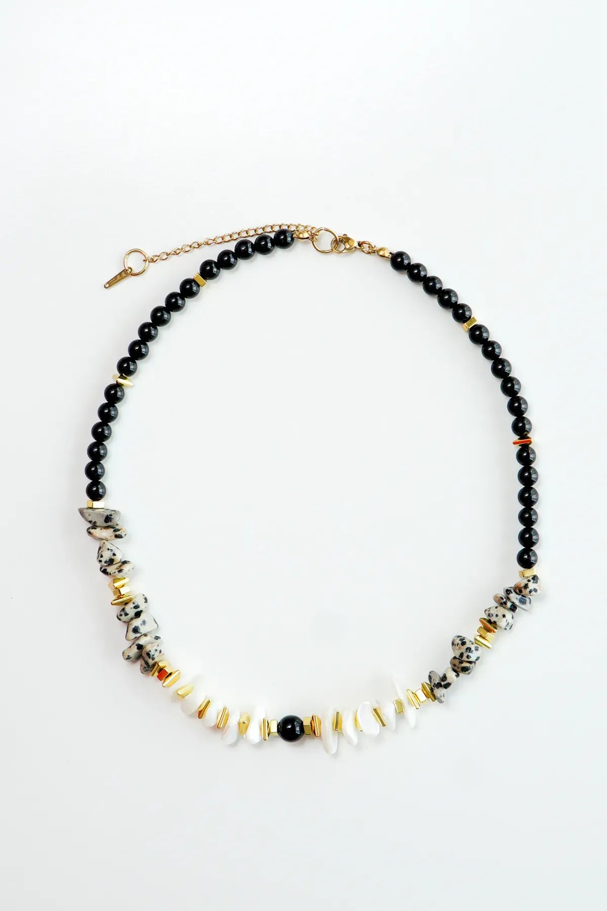 Jasper Obsidyen Sedef Doğal Taş Kolye (Topraklanma ve Koruma )