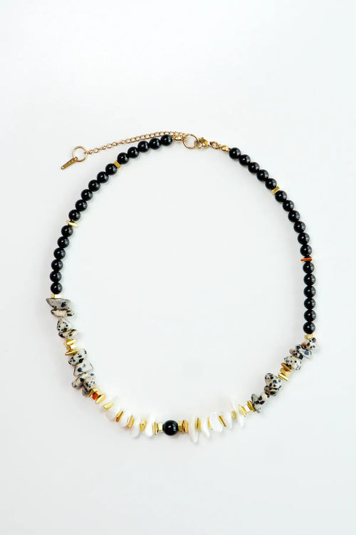 Jasper Obsidyen Sedef Doğal Taş Kolye (Topraklanma ve Koruma )