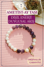 Ay Taşı, Ametist, Deniz Atı Sembollü Bileklik | Dişil Enerji ve Duygusal Denge