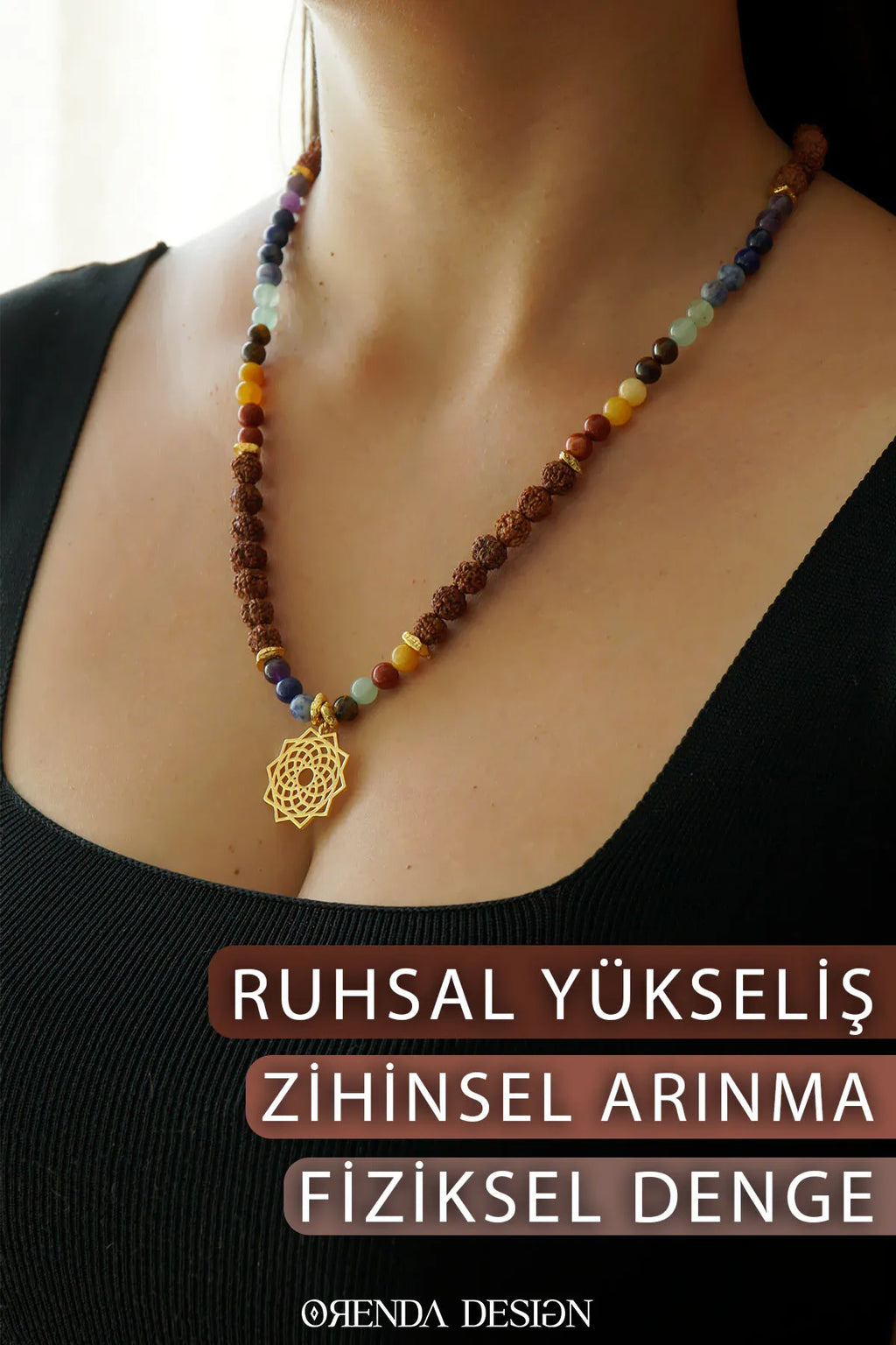 RUHSAL DENGE – Torus- 7 Çakra – Rudhaska- Doğal Taş Kolye
