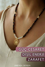 POWER – Seed of Life – Tiger Eye – Moonstone Natural Stone Necklace
