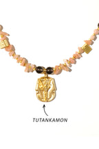Tutankhamun Kolye(İçsel Güç ve Yeniden Doğuş) – Güneş Taşı, Rodonit ve Dumanlı Kuvars Doğal Taş Kolye