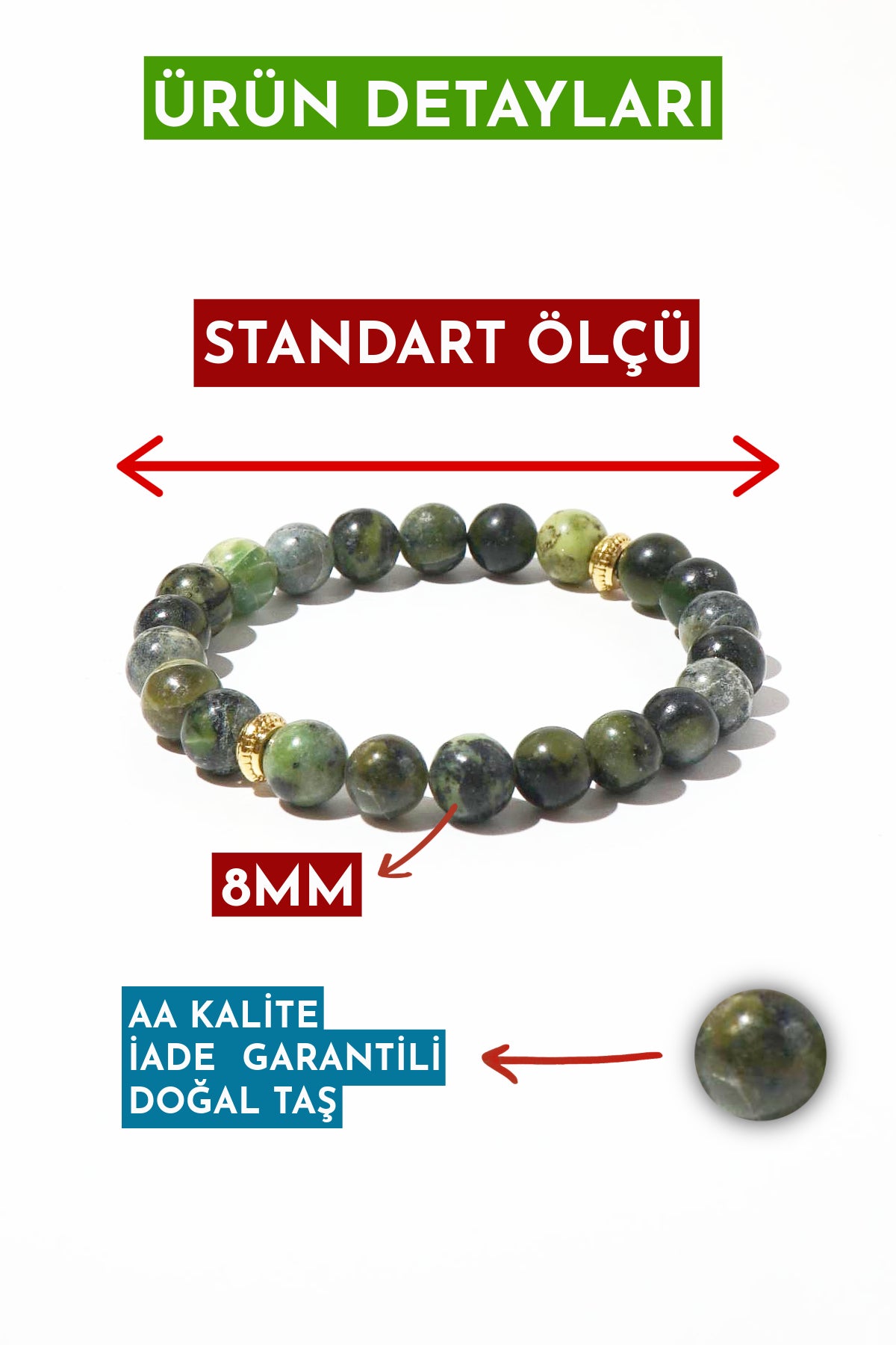 Aventurine Natural Stone Bracelet (Stone That Brings Luck and Abundance)