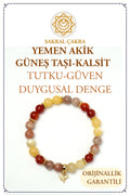 Sakral Çakra – Yemen Akik, Güneş Taşı, Kalsit Taşlı Doğal Taş Bileklik