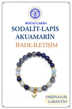 Boğaz Çakra – Sodalit, Lapis Lazuli, Akuamarin Taşlı Doğal Taş Bileklik